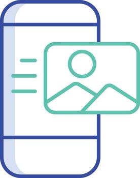 Outline Color Image icon vector