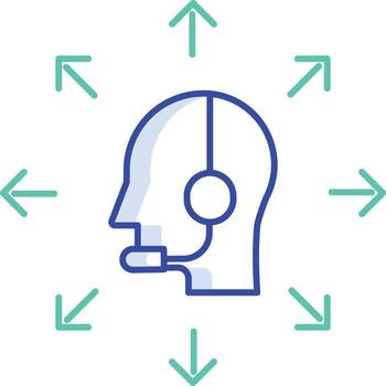 Outline Color customer call icon vector