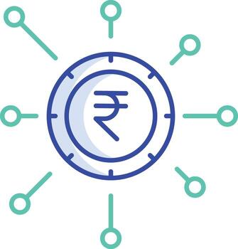 Outline Color water drop icon vector