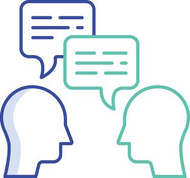 Outline Color user conversation icon vector