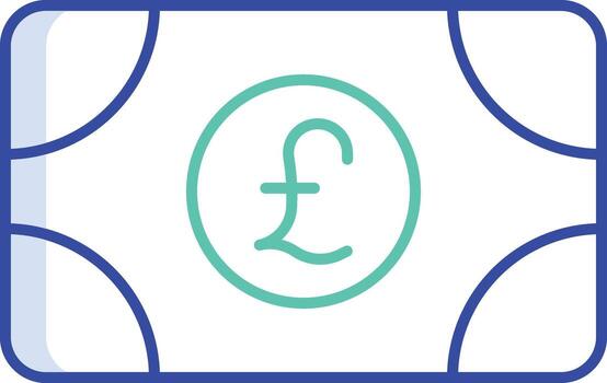 pound currency outline color icon design vector