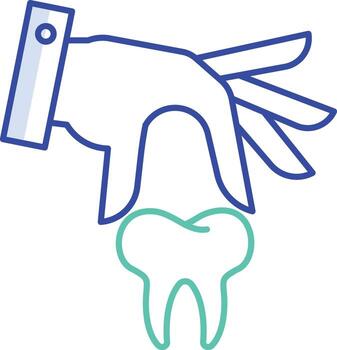 extract teeth outline color icon design vector