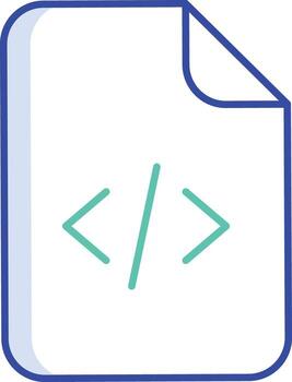 code doc outline color icon design vector