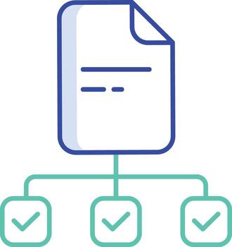 jerarquía documento contorno color icono diseño vector