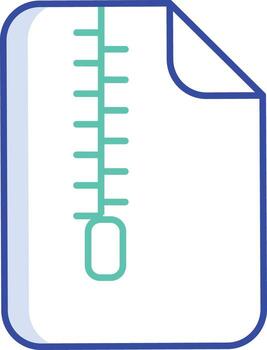 zipped file outline color icon design vector