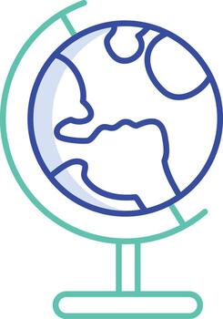 table globe outline color icon design vector