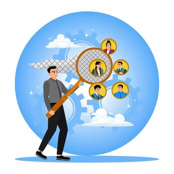 negocio propietarios desarrollar márketing estrategias por creciente clientes o clientela. vector