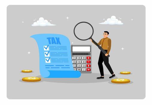 empresarios calcular y analizar impuesto planificación. vector
