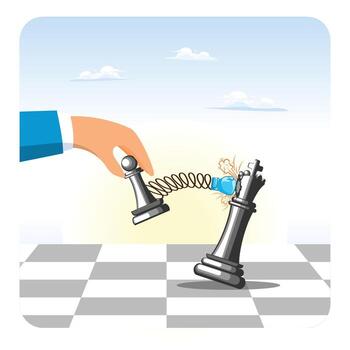 Chess piece in a dynamic move vector