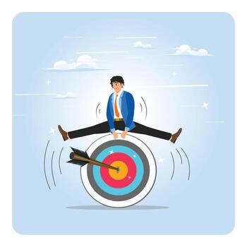 Businessman on target illustration vector
