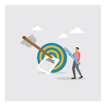 Man aiming for mission statement vector
