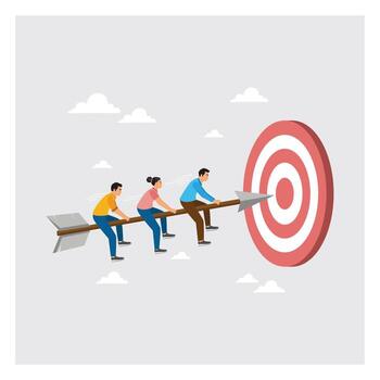 Team aiming at a target vector