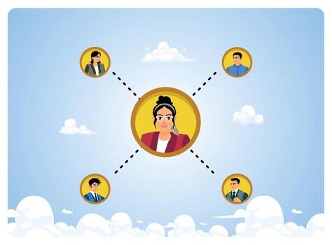 Professional networking illustration vector