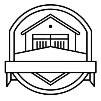 edificio con un bandera vector