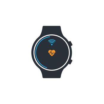 reloj inteligente con corazón Velocidad y Wifi icono vector