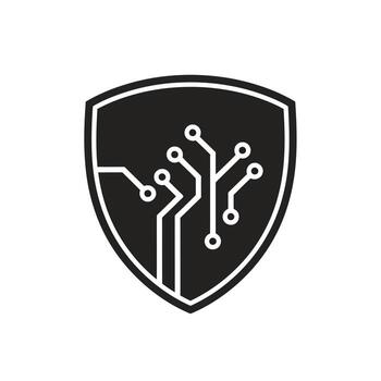 negro proteger con blanco digital circuito tablero modelo vector