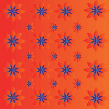 Vibrant flower pattern background design with orange and blue tones creating a modern abstract look vector