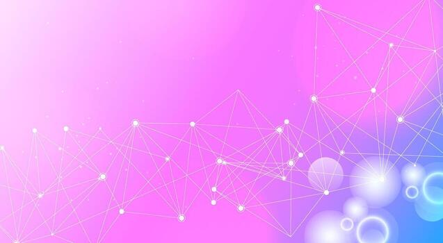 Abstract pink and blue technology background with network mesh vector
