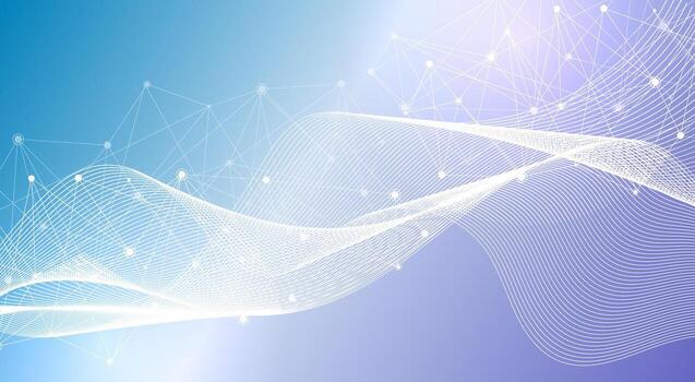 Abstract light blue background with connecting lines and dots vector