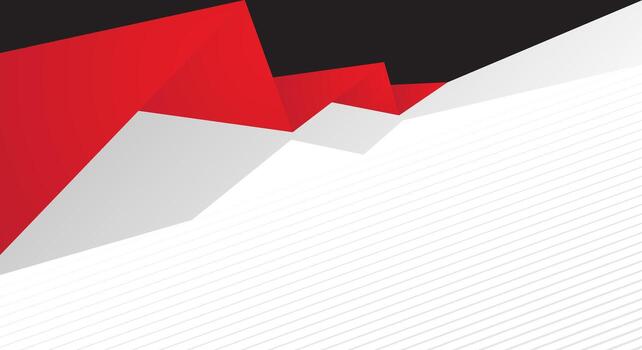 Simple Red Black color geometric shape on white background vector