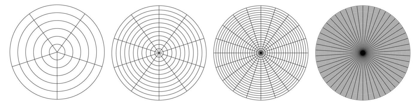 Polar grid pattern templates isolated on white background vector
