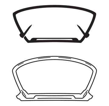 Modern abstract vehicle dashboard design elements in minimalist black and white style vector