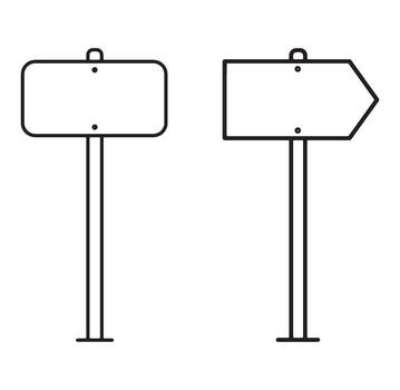 Minimalist illustration of two blank signposts perfect for various informational and directional applications. vector