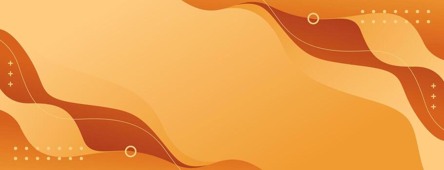 Abstract orange, brown, and beige wave background with geometric elements. Modern banner design. Suitable for templates, sale banners, events, websites, headers, and more vector