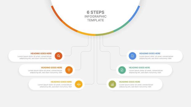 Modern Circular Infographic Design Template with 6 Data Points vector