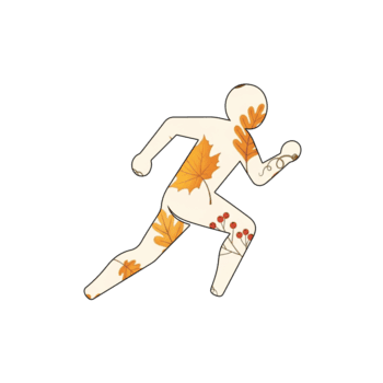 illustrazione di silhouette di un' in esecuzione persona con foglia modello, isolato su trasparente sfondo, la creazione di un' dinamico e natureinspired atletico rappresentazione png