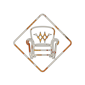 illustrazione di un' Vintage ▾ poltrona è visualizzato entro un' diamante forma, la creazione di un' unico e elegante disegno, isolato su trasparente sfondo, con un' rustico fascino png