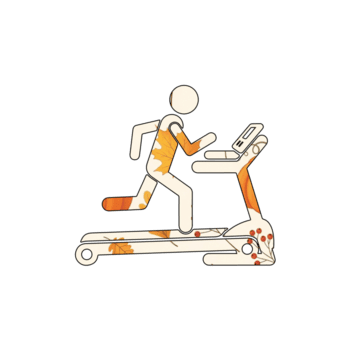 illustrazione di silhouette di un' persona in esecuzione su un' routine con foglia modello, isolato su trasparente sfondo, la creazione di un' moderno e natureinspired fitness Immagine png