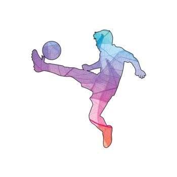 Illustration of soccer player isolated on transparent background, a dynamic portrayal of athleticism and skill, capturing the energy and excitement of the game with vibrant colors png