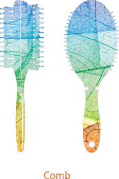 Illustration of colorful hair brushes isolated on transparent background, showcasing an abstract design with vibrant hues and dynamic composition, creating a visually striking image png