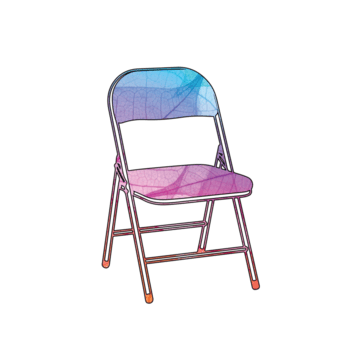 illustration av färgrik hopfällbar stol isolerat på transparent bakgrund, en modern och konstnärlig ta på en klassisk sittplatser lösning, perfekt för tillsats en Rör av fantasier png