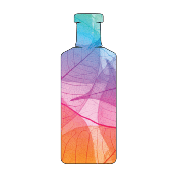 illustration av en flaska är fylld med en färgrik blad mönster, skapande en vibrerande och konstnärlig design isolerat på transparent bakgrund, visa upp en blandning av natur och modern estetik png