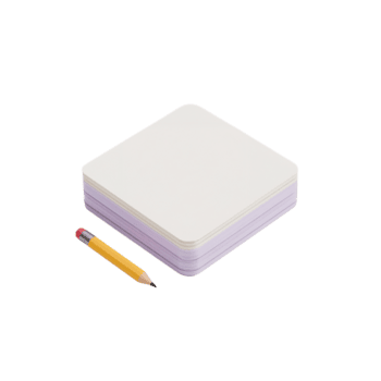 Stack of White Square Paper Sheets with Rounded Corners for Notes or Sketching png