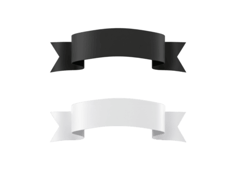 Floating contrasting ribbons on transparent backdrop with subtle gradient design element png