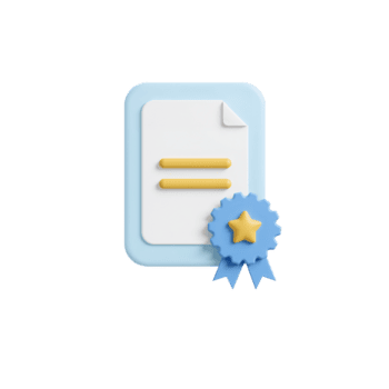 Isolated 3D certificate render showcasing achievement recognition with soft glowing illumination png