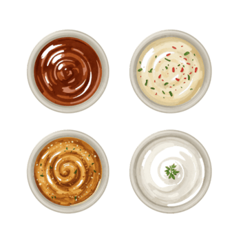 Vettore di condimento opzioni nel circolare ciotole ideale per digitale culinario disegni e presentazioni png