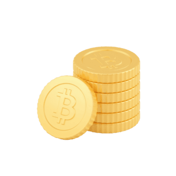 stylisé bitcoin pièces de monnaie, une empiler symbolisant investissement et numérique atout accumulation avec png