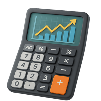 Taschenrechner mit Geschäft Wachstum Diagramm Anzeigen finanziell Fortschritt und Daten Analyse. png