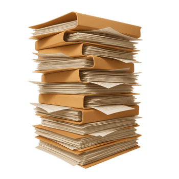 pilha do Manila pastas com documentos em branco fundo. png