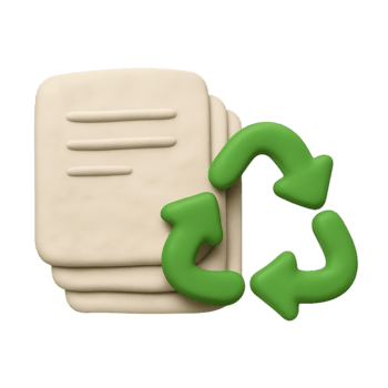 lerbildning dokument med återvinning symbol representerar hållbar praxis och miljö- ansvar. png