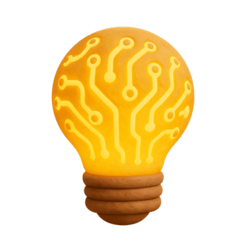 raggiante leggero lampadina con circuito tavola modello dentro che rappresentano digitale innovazione. png