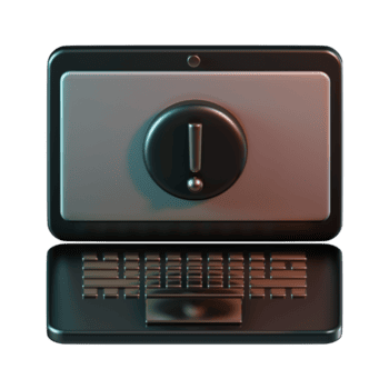 portátil computador sistema erro exclamação 3d ícone png