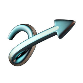 Looped Path Curve Arrow Pointing Up Right 3D Icon png