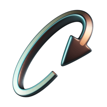 Clockwise Diagonal Recurrence Loop Arrow Down 3D Icon png
