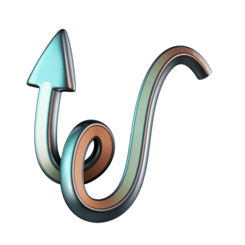 Vertical Loop S Curve Arrow Pointing Up 3D Icon png