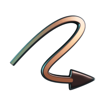 Deep Reverse Curve Arrow Pointing Right 3D Icon png